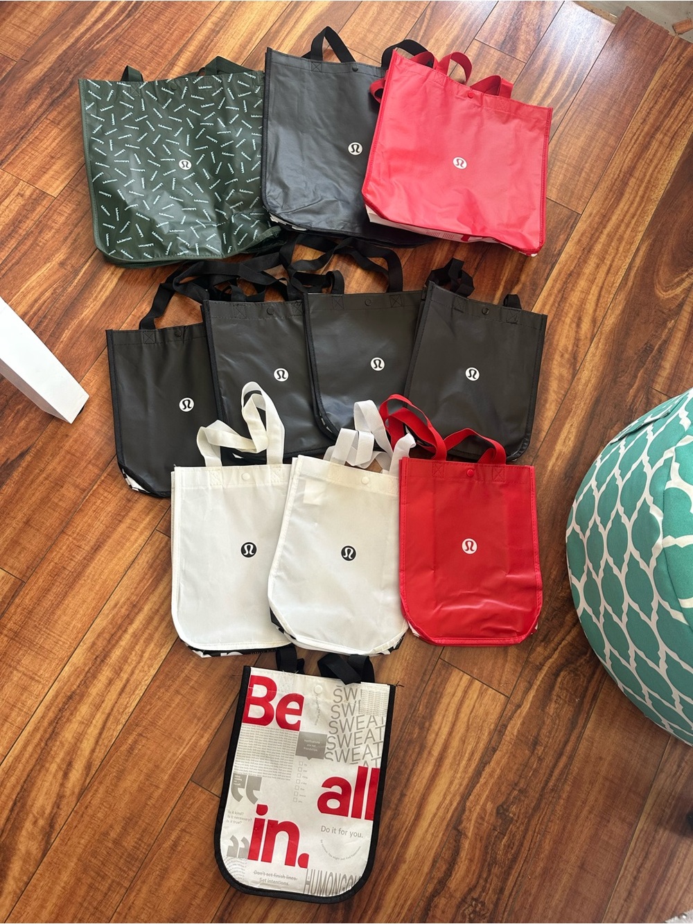 lululemon athletica Tote Bag Set in Black, Red, White, Green